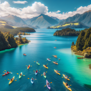 Kayaking in Lake Taupo, New Zealand