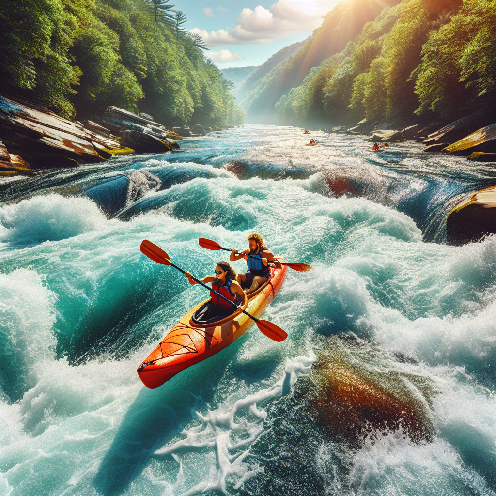 Kayaking in Upper Gauley River, West Virginia, USA