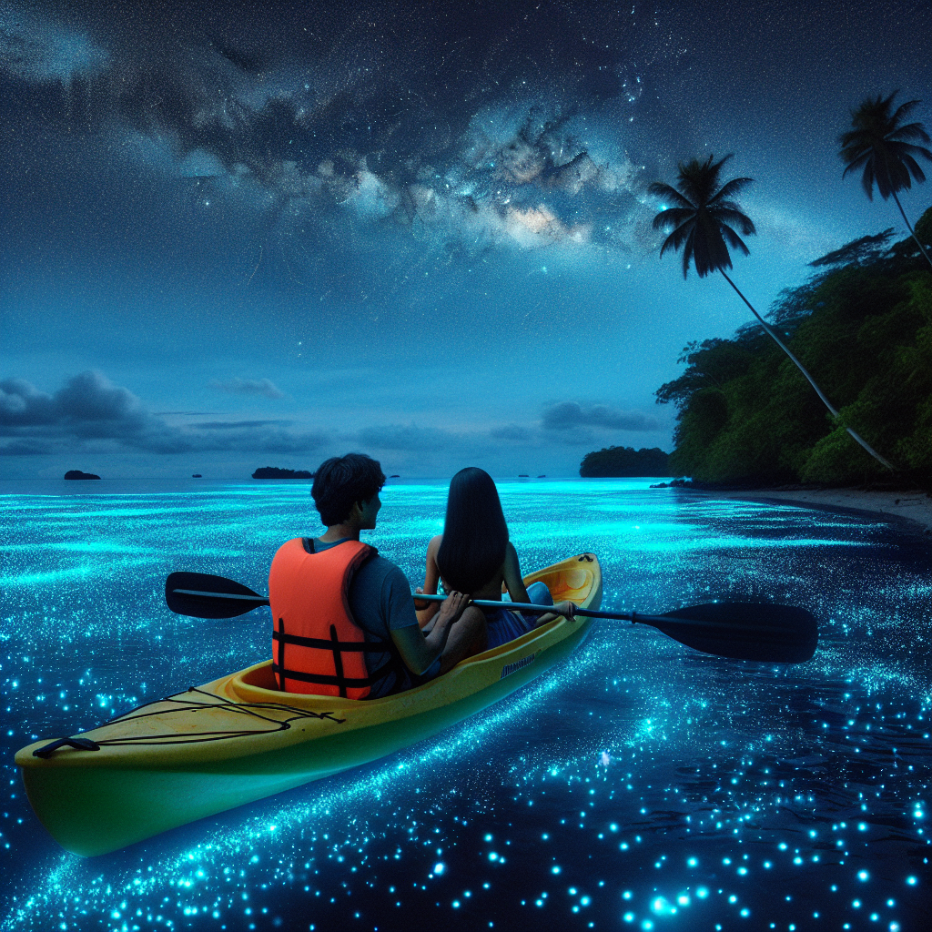 Kayaking in Vieques Bioluminescent Bay, Puerto Rico