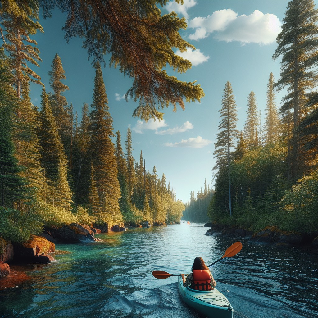 Kayaking in Superior National Forest, Minnesota, USA