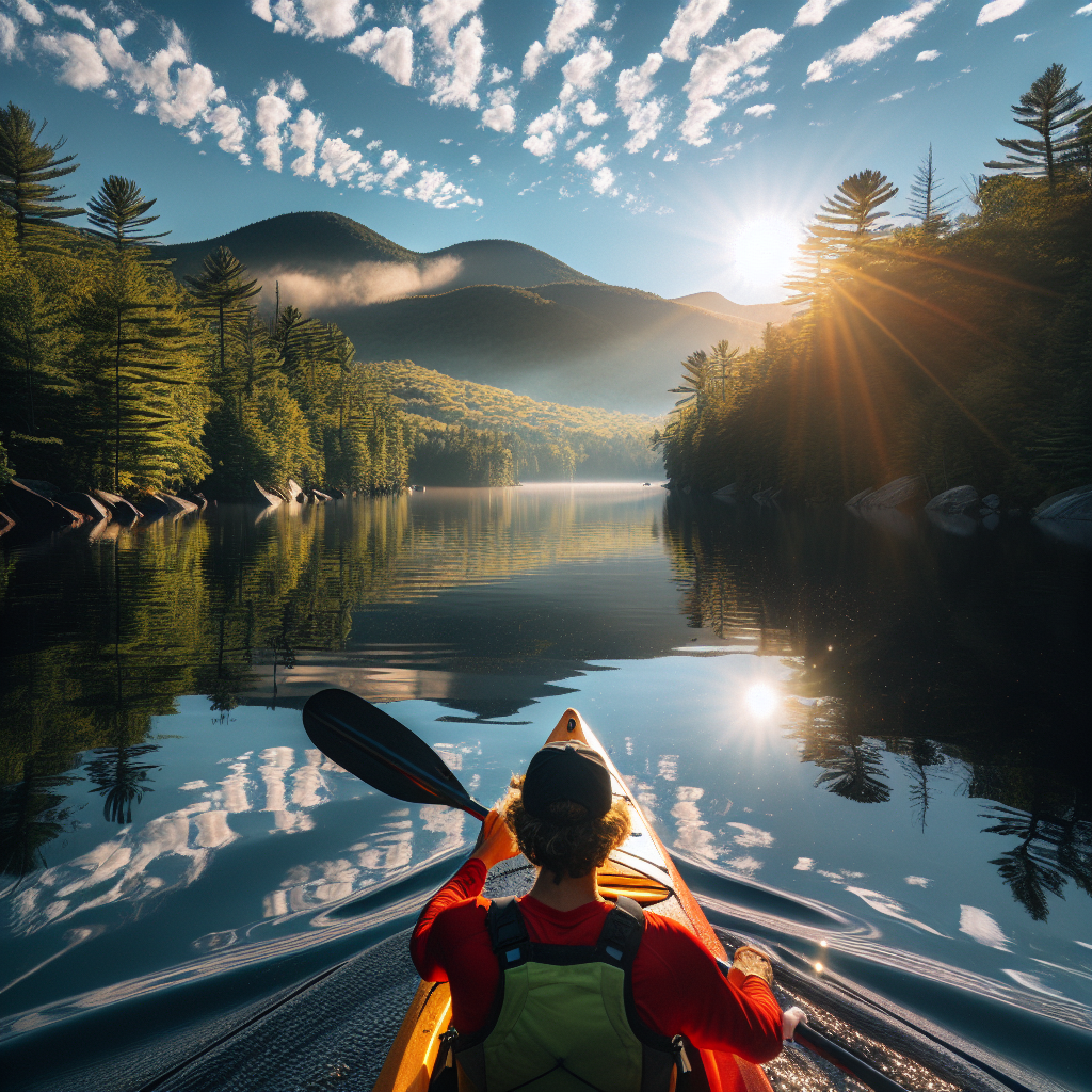 Kayaking in Adirondack Mountains, New York, USA