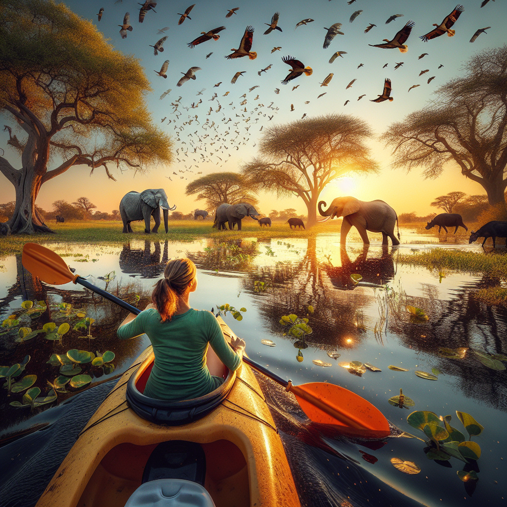 Kayaking in Okavango Delta, Botswana