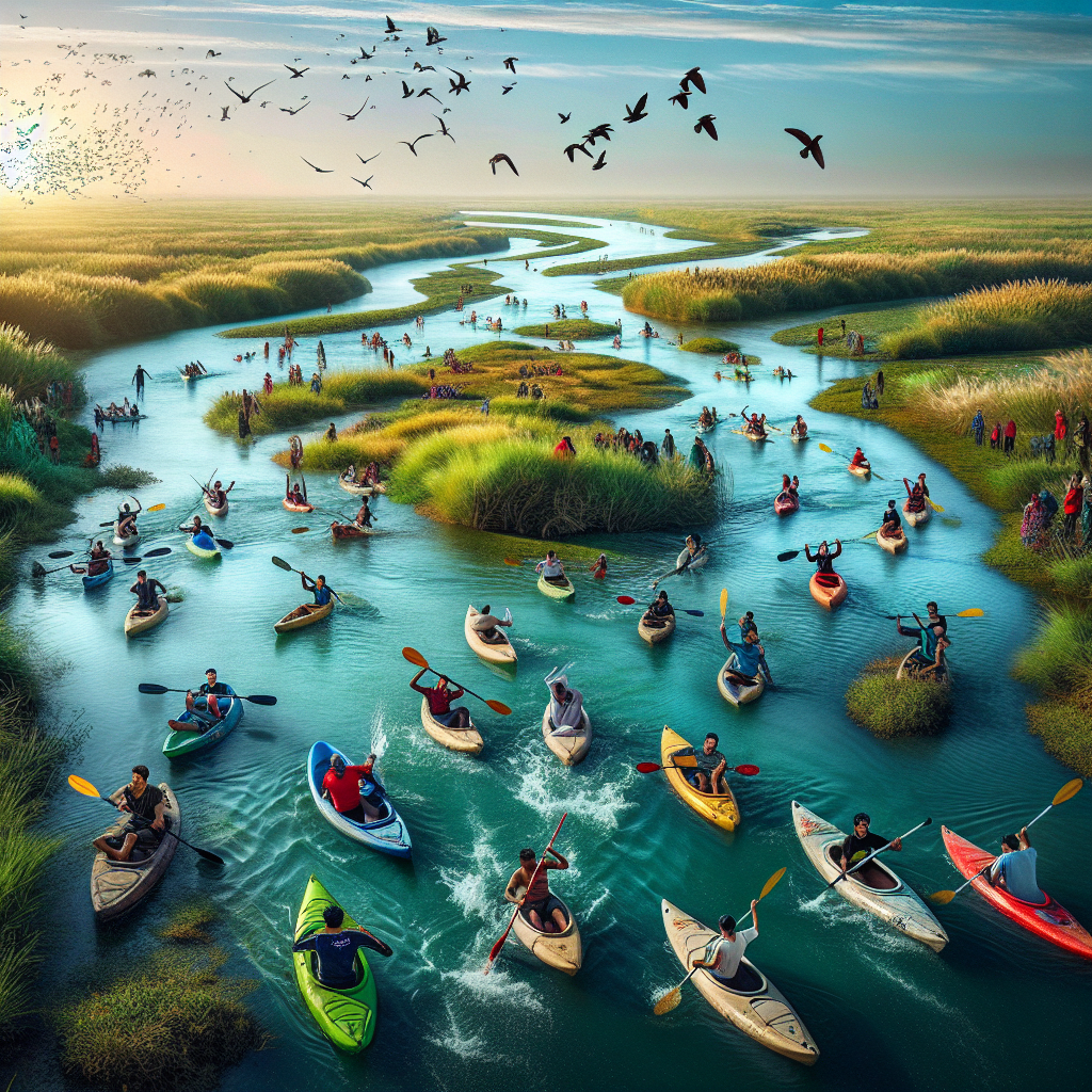 Kayaking in Tigris River, Iraq