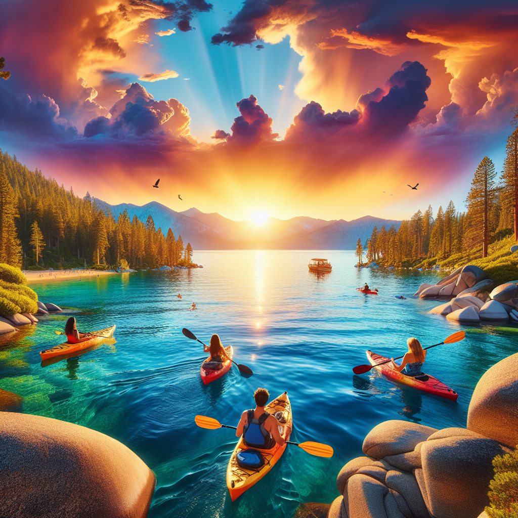 Kayaking in Lake Tahoe, California/Nevada, USA