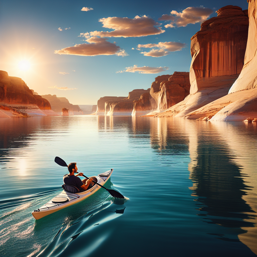 Kayaking in Lake Powell, Arizona/Utah, USA