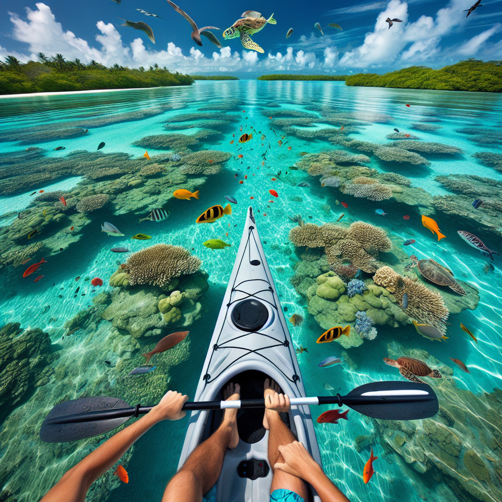 Kayaking in Turneffe Atoll, Belize