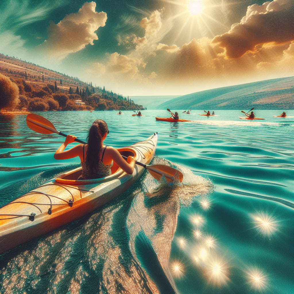 Kayaking in Lake Tiberias, Israel