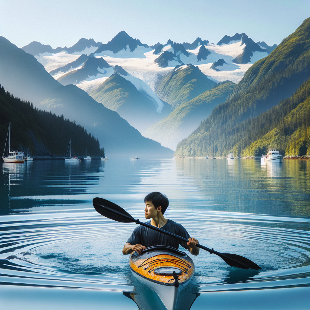 Kayaking in Prince William Sound, Alaska, USA