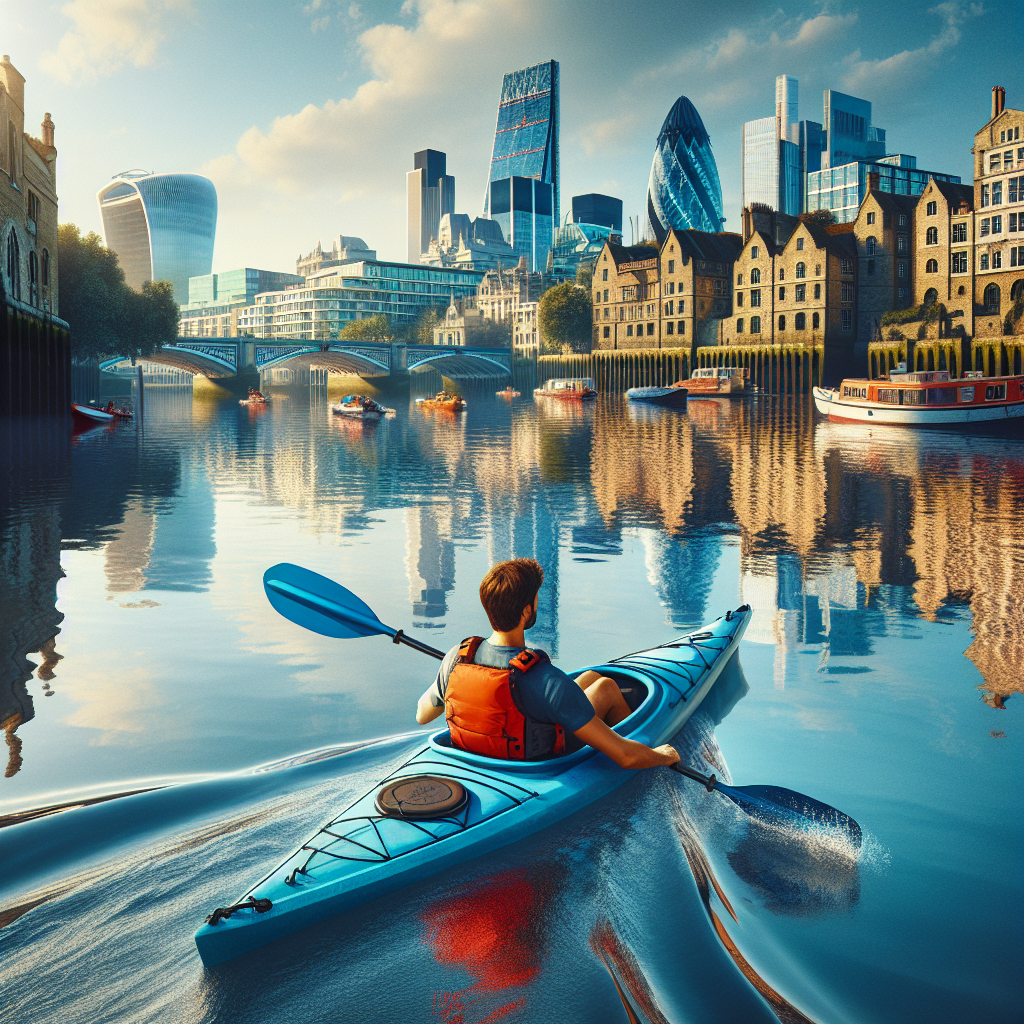 Kayaking in Thames River, UK